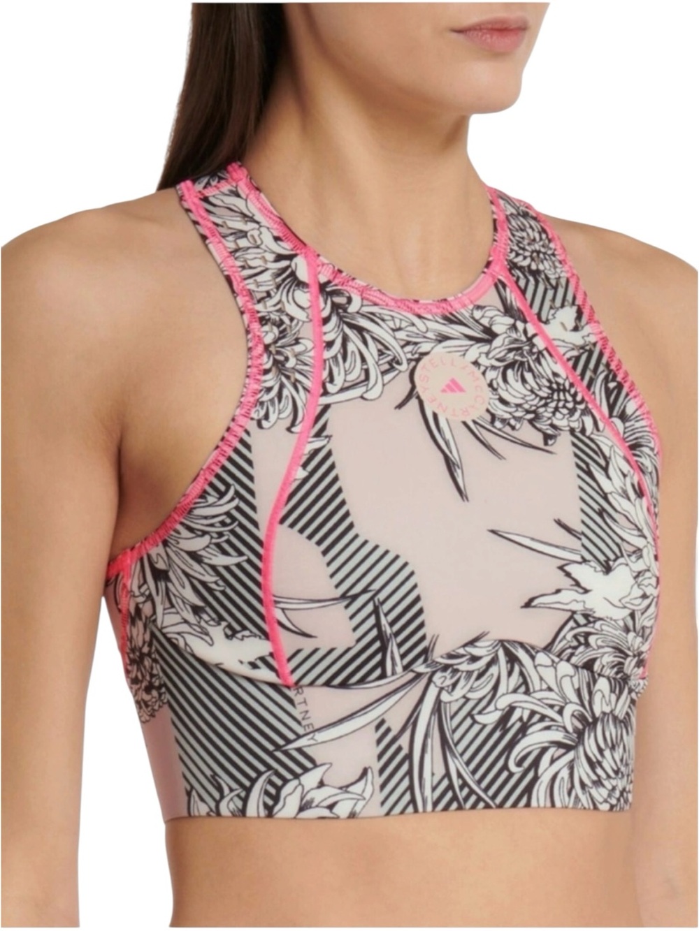 Adidas by Stella McCartney Pink, Nude, Black True Purpose Crop Top - Extra Small